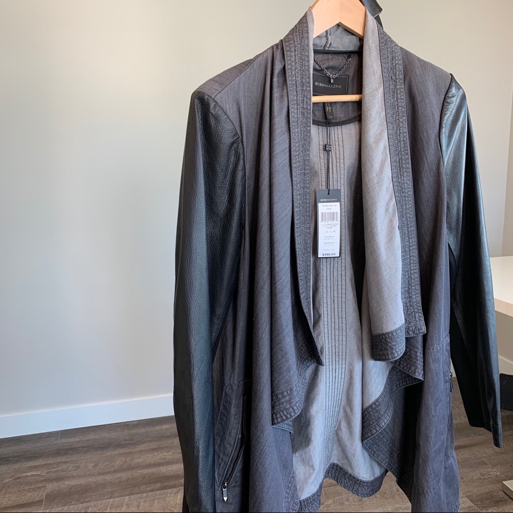 BCBG “Noel” With 100% Lamb Leather Sleeves.